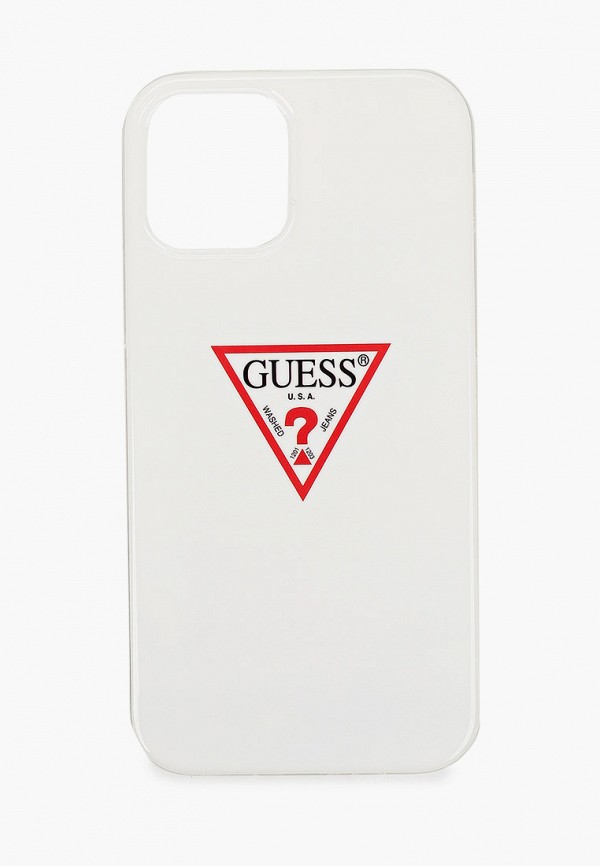 

Чехол для iPhone Guess, Белый, 12/12 Pro (6.1), PC/TPU Shiny Triangle logo White