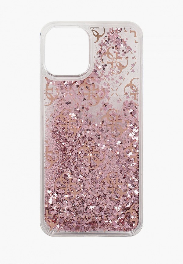 

Чехол для iPhone Guess, Розовый, 12/12 Pro (6.1), Liquid Glitter 4G Pink gold