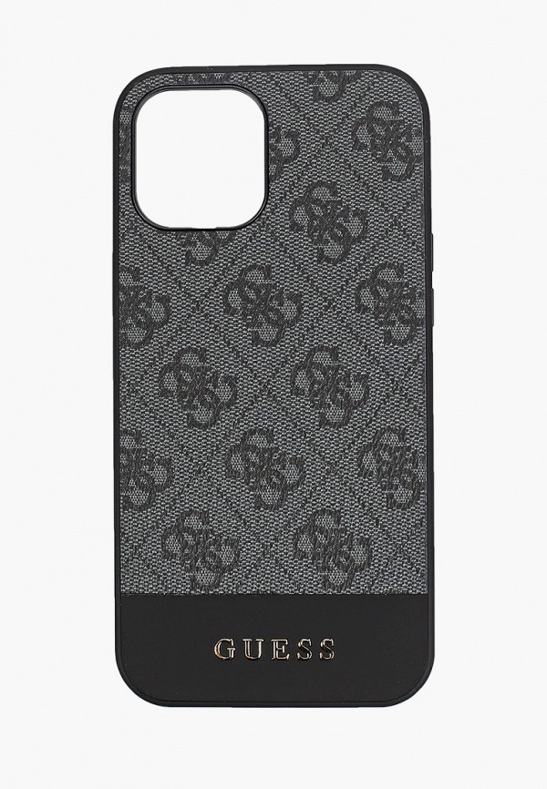 

Чехол для iPhone Guess, Серый, 12 Pro Max (6.7), PU 4G Stripe Metal logo Grey