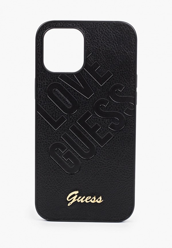 

Чехол для iPhone Guess, Черный, 12 Pro Max (6.7), PU Iridescent "Love" with metal logo Black