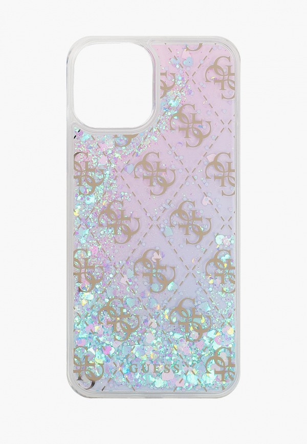 

Чехол для iPhone Guess, Голубой, 12 Pro Max (6.7), Liquid Glitter 4G Iridescent Pink