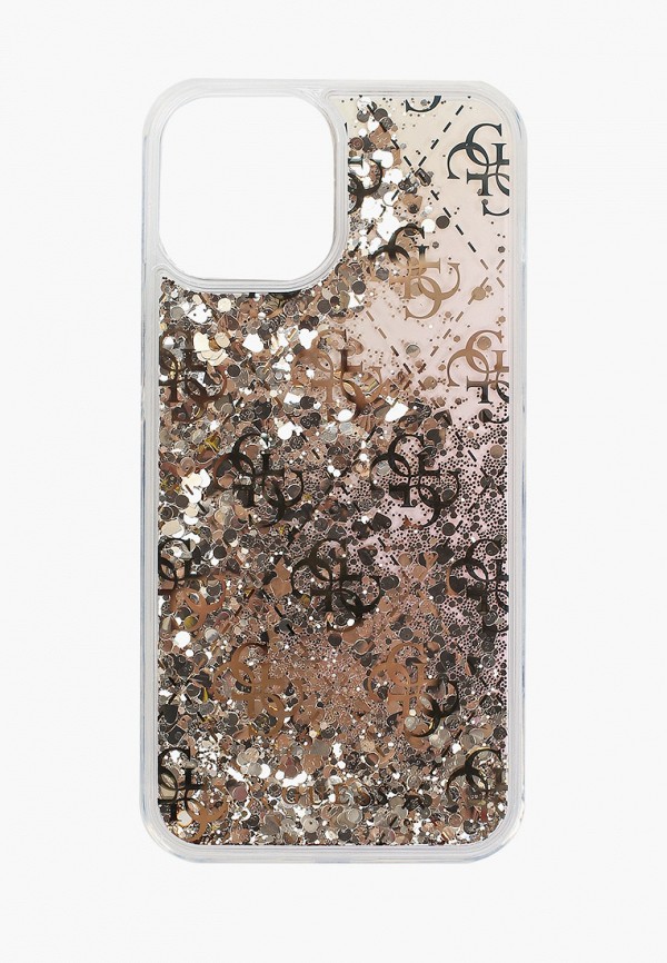 

Чехол для iPhone Guess, Розовый, 12 Pro Max (6.7), Liquid Glitter 4G Gradient Gold