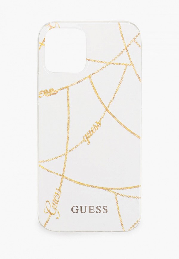 

Чехол для iPhone Guess, Белый, 12/12 Pro (6.1), PC/TPU Chain design White/Gold