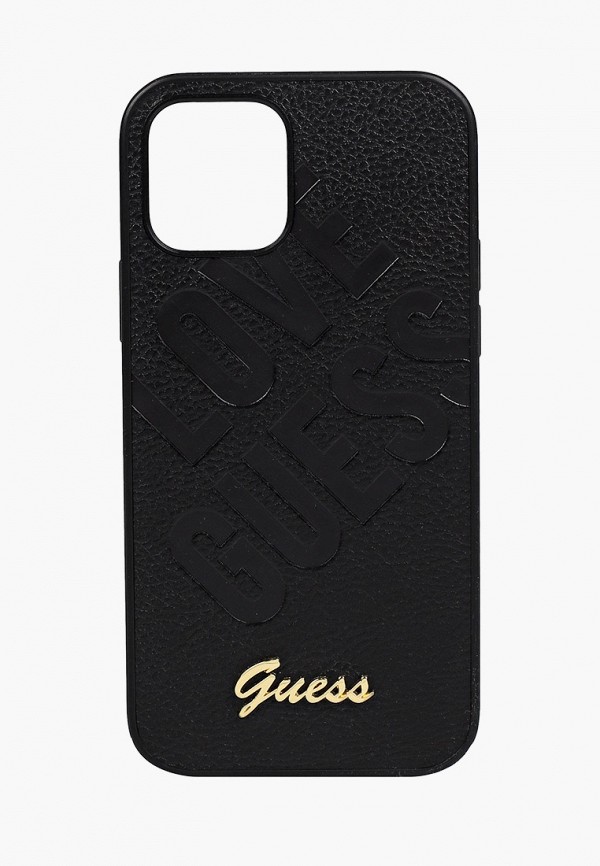 

Чехол для iPhone Guess, Черный, 12/12 Pro (6.1), PU Iridescent "Love" with metal logo Black