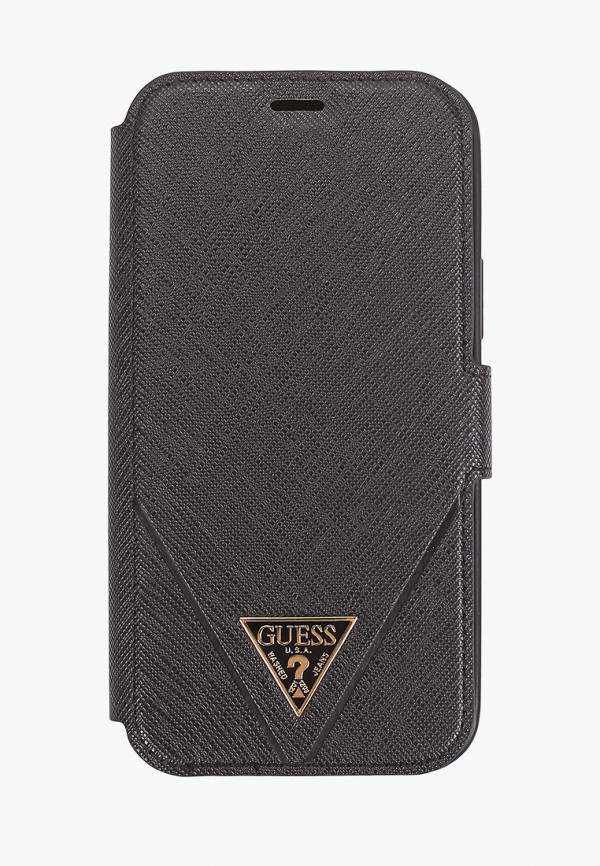 

Чехол для iPhone Guess, Черный, 12/12 Pro (6.1), PU Saffiano Triangle metal logo Black