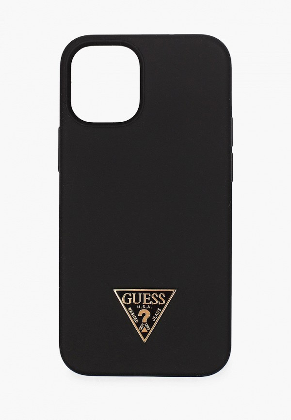 

Чехол для iPhone Guess, Черный, 12 mini (5.4), Liquid Silicone Triangle metal logo Black