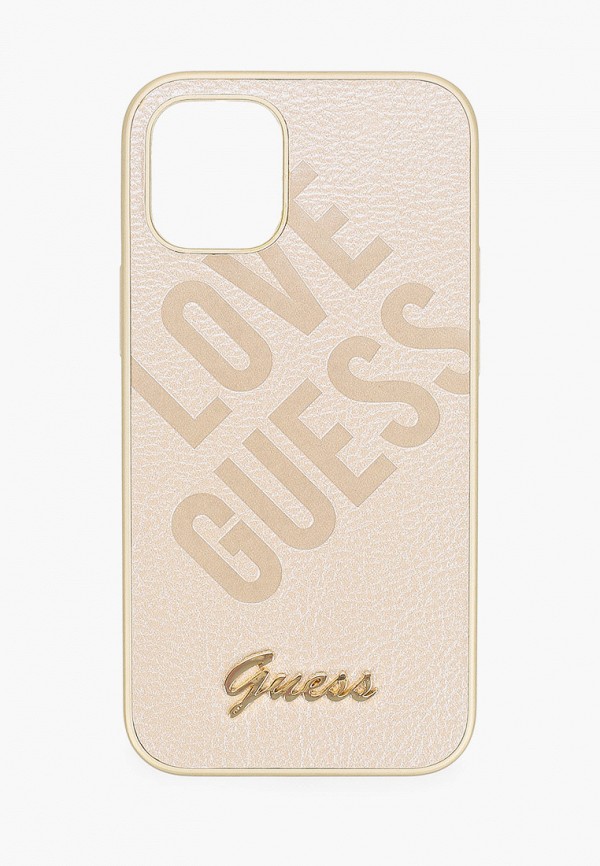 

Чехол для iPhone Guess, Бежевый, 12 mini (5.4), PU Iridescent "Love" with metal logo Gold