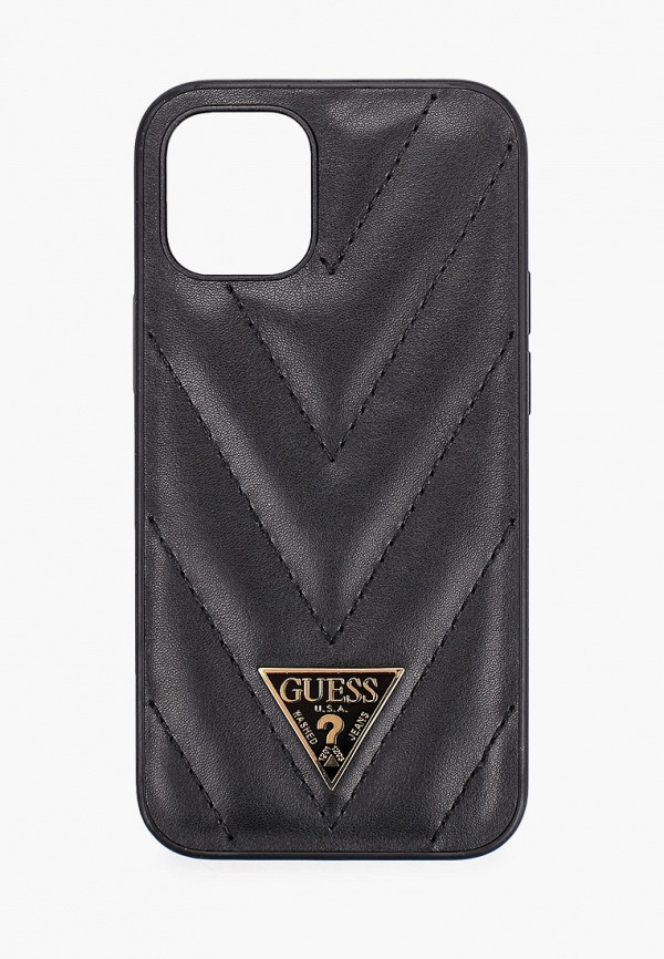 

Чехол для iPhone Guess, Черный, 12 mini (5.4), PU Qualited V Triangle metal logo Black