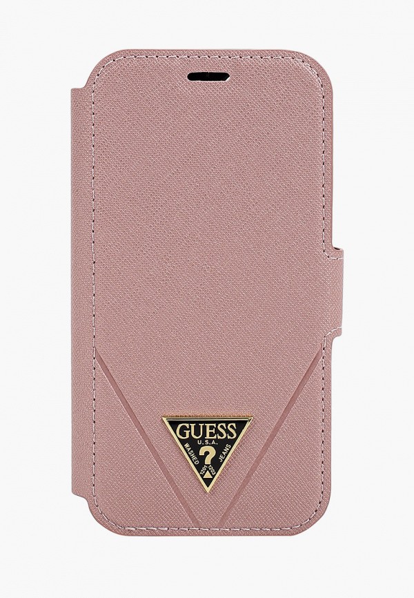 

Чехол для iPhone Guess, Розовый, 12 mini (5.4), PU Saffiano Triangle metal logo Pink
