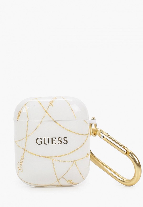 

Чехол для наушников Guess, Белый, Airpods, TPU case with ring Chain White