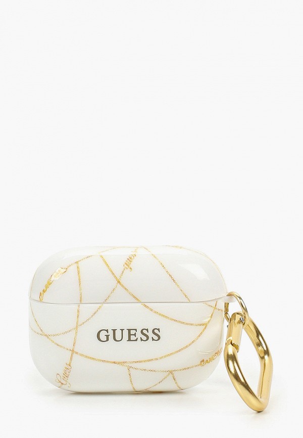

Чехол для наушников Guess, Белый, Airpods Pro, TPU case with ring Chain White
