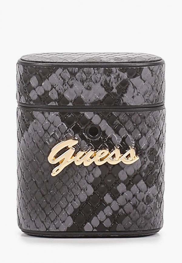 

Чехол для наушников Guess, Черный, Airpods, Python PU leather case with metal logo Black
