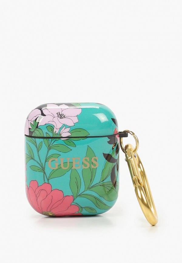 

Чехол для наушников Guess, Зеленый, Airpods, Silicone case with ring Flower N.1 Green