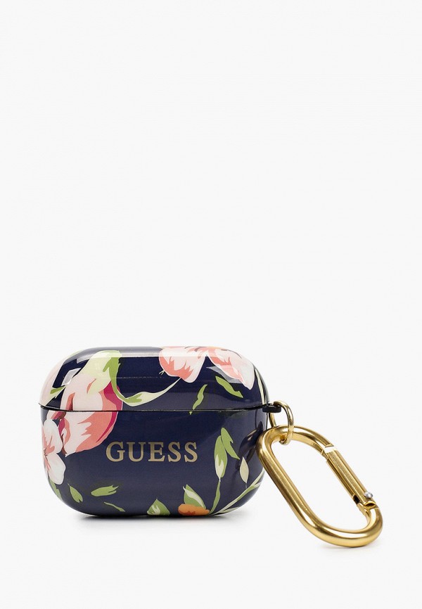 

Чехол для наушников Guess, Синий, Airpods Pro, Silicone case with ring Flower N.3 Blue