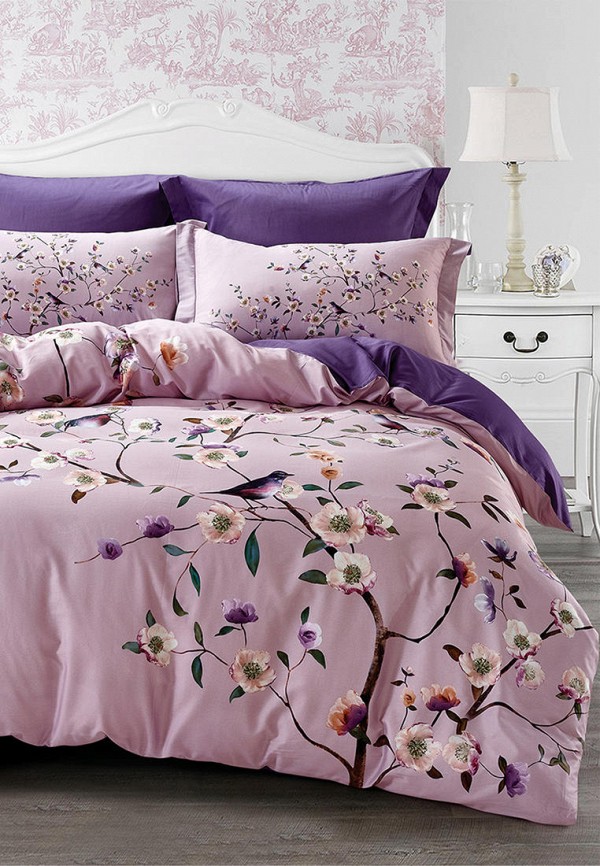 

Постельное белье Евро Bellehome, Розовый, Асами