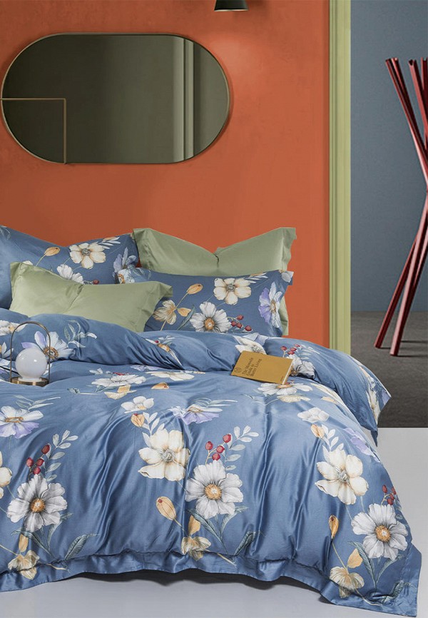 

Постельное белье Евро Bellehome, Голубой, Марго