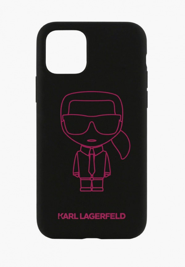 

Чехол для iPhone Karl Lagerfeld, Черный, 11 Pro Max, Liquid silicone Ikonik outlines Black/Pink