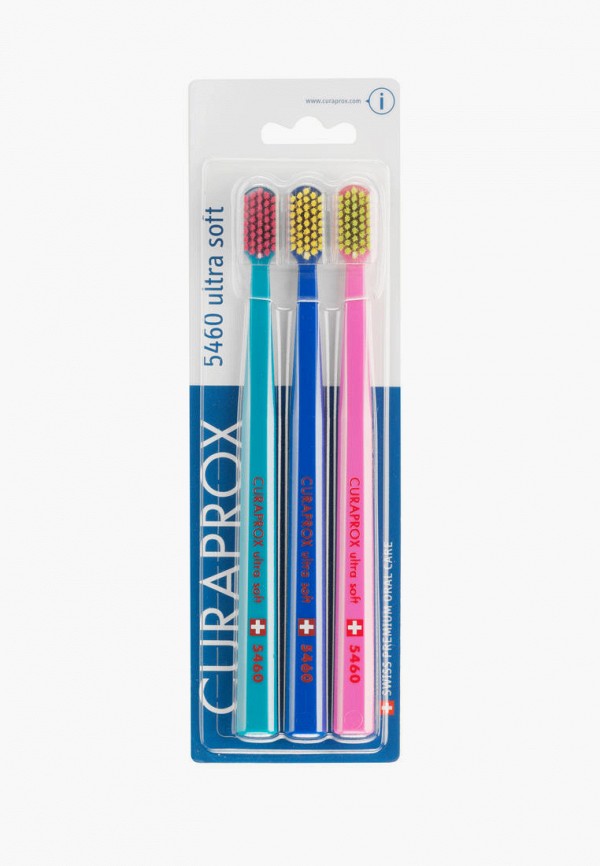 

Комплект зубных щеток Curaprox, Разноцветный, щетина "ultrasoft", d 0,10 мм (3 шт.)