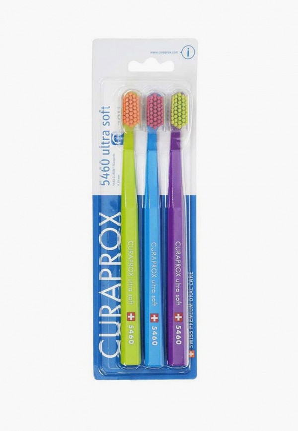 

Комплект зубных щеток Curaprox, Разноцветный, щетина "ultrasoft", d 0,10 мм (3 шт.)