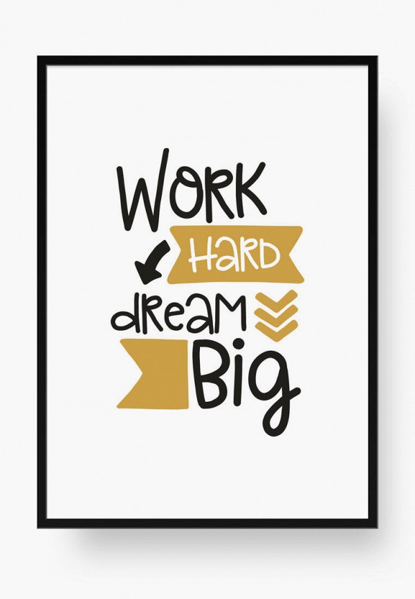 

Картина Kim Dom, Белый, Work Hard 45х62 см