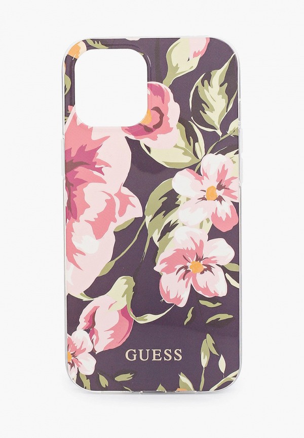 

Чехол для iPhone Guess, Черный, 12 Pro Max (6.7), PC/TPU Flower Shiny N.3 Navy