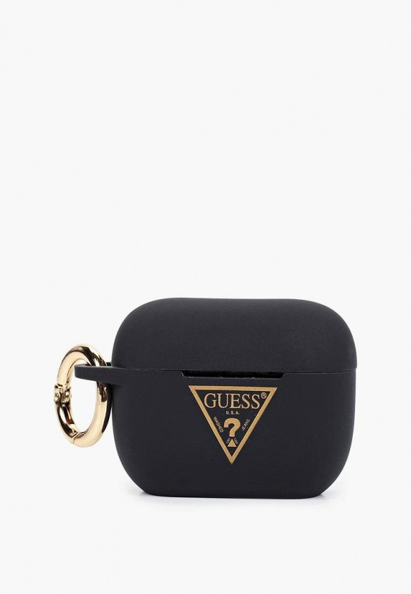 

Чехол для наушников Guess, Черный, Airpods Pro, Silicone case Triangle logo with ring Black