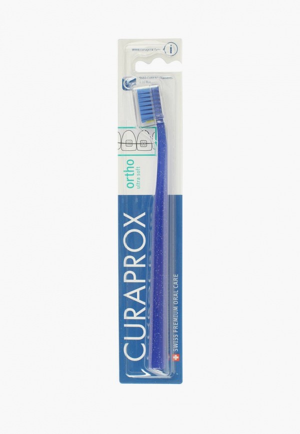 

Зубная щетка Curaprox, Синий, ортодонтическая, с ультрамягкой щетиной