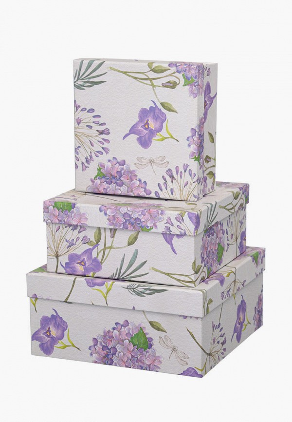 

Комплект коробов Decogallery, Белый, Цветочный микс