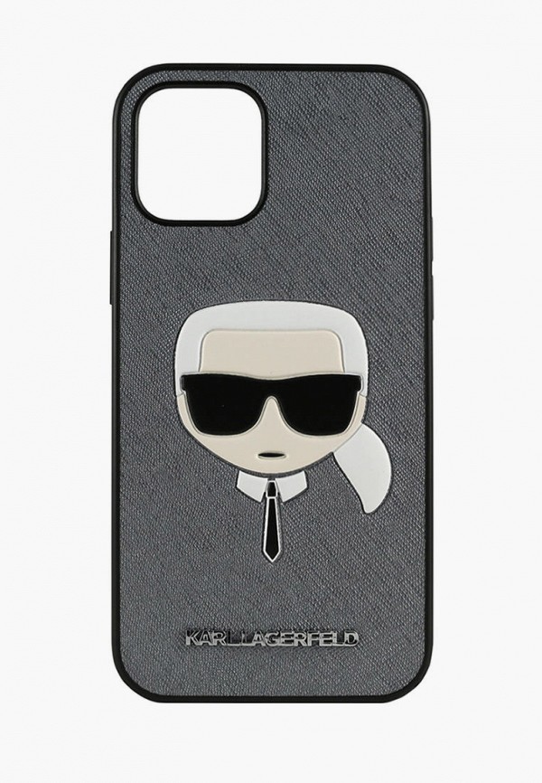 

Чехол для iPhone Karl Lagerfeld, Серый, 12 mini (5.4), PU Saffiano Karl's Head Silver