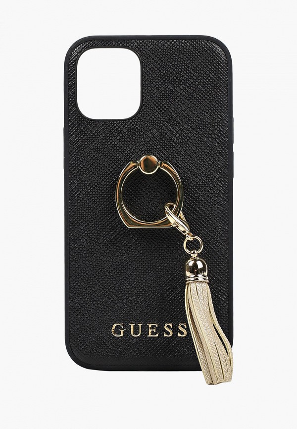 

Чехол для iPhone Guess, Черный, 12 mini (5.4), PU Saffiano + Ring Hard Black