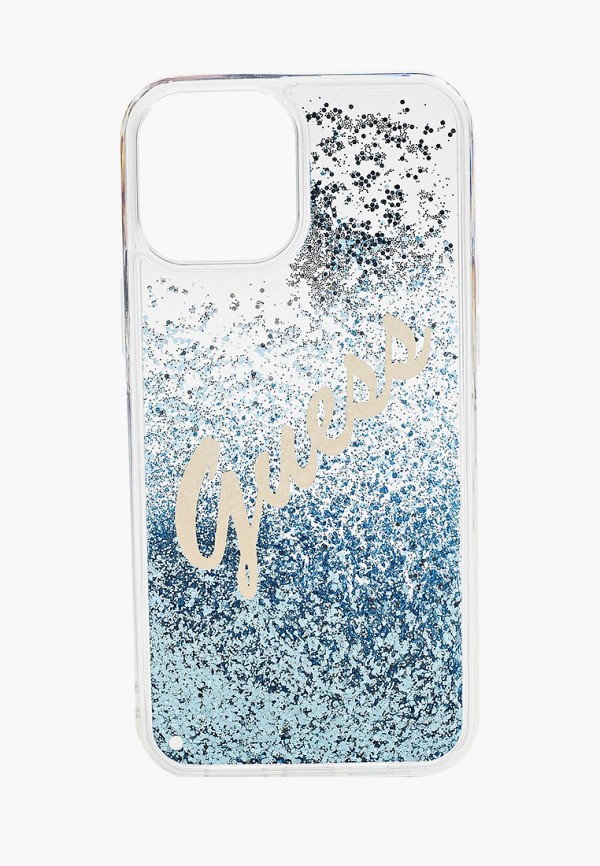 

Чехол для iPhone Guess, Синий, 12 Pro Max (6.7), Liquid glitter Script logo Blue