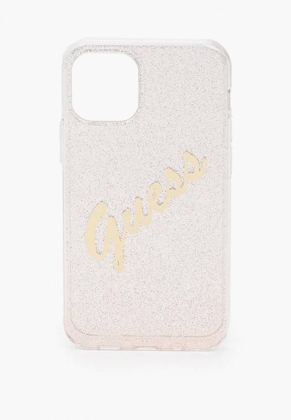 

Чехол для iPhone Guess, Серебряный, 12 mini (5.4), PC/TPU Script logo Gradient Glitter/Gold