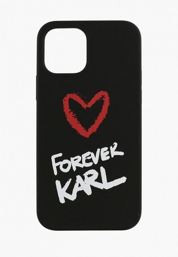 Чехол для iPhone Karl Lagerfeld 12/12 Pro (6.1), Liquid silicone Forever Karl Black