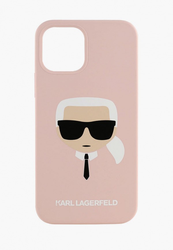 Чехол для iPhone Karl Lagerfeld 12/12 Pro (6.1), Liquid silicone Karl's Head Pink