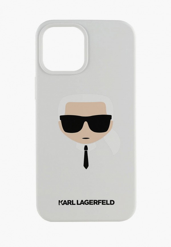 Чехол для iPhone Karl Lagerfeld 12 Pro Max (6.7), Liquid silicone Karl's Head White