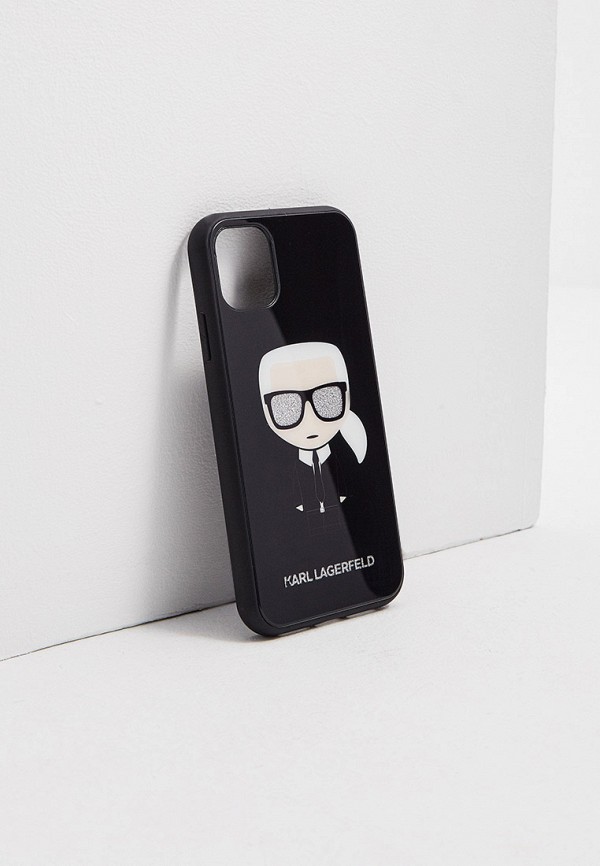 

Чехол для iPhone Karl Lagerfeld, Черный, 11, Double layer Iconic Karl Glass Black