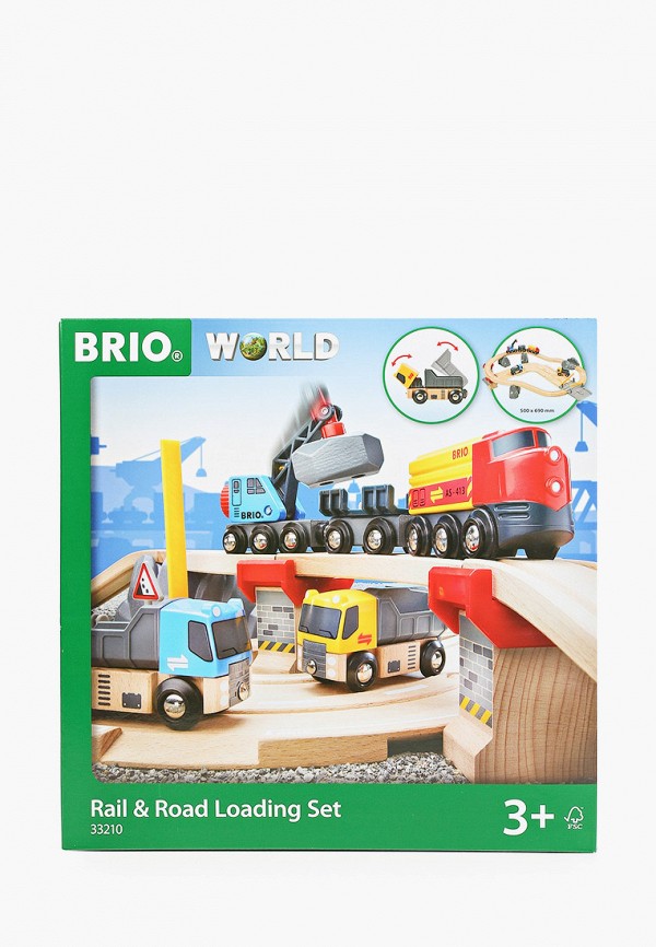 

Конструктор Brio, Разноцветный, BRIO Ж/д с автодорогой и переездом, 32эл.,кор.