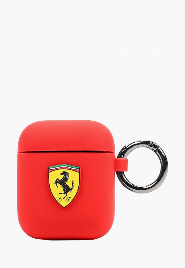 

Чехол для наушников Ferrari, Красный, Airpods, Silicone case with ring Red