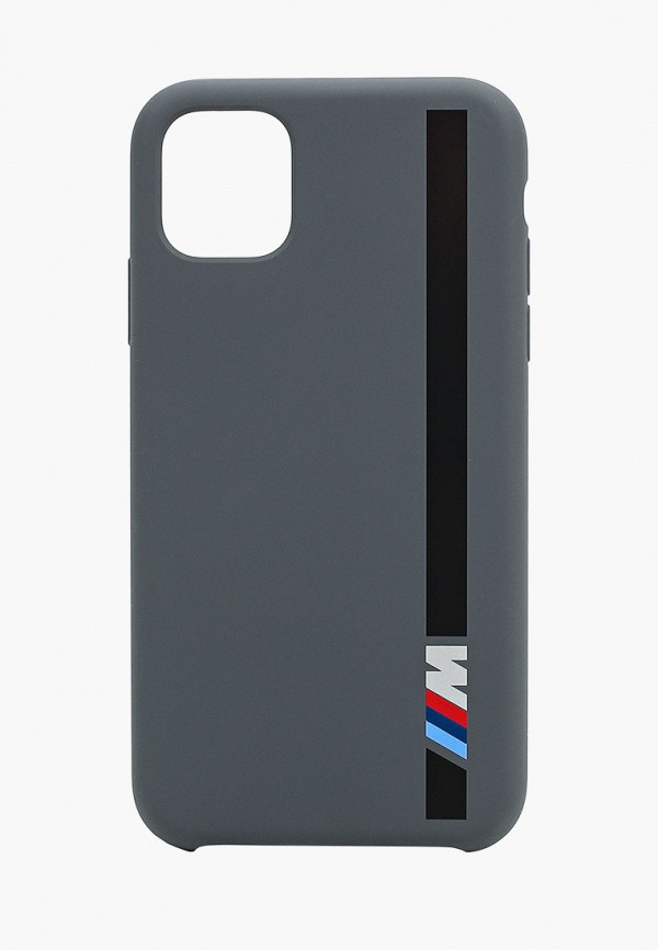 

Чехол для iPhone BMW, Серый, 11, M-Collection Liquid silicone Vert stripe Dark grey