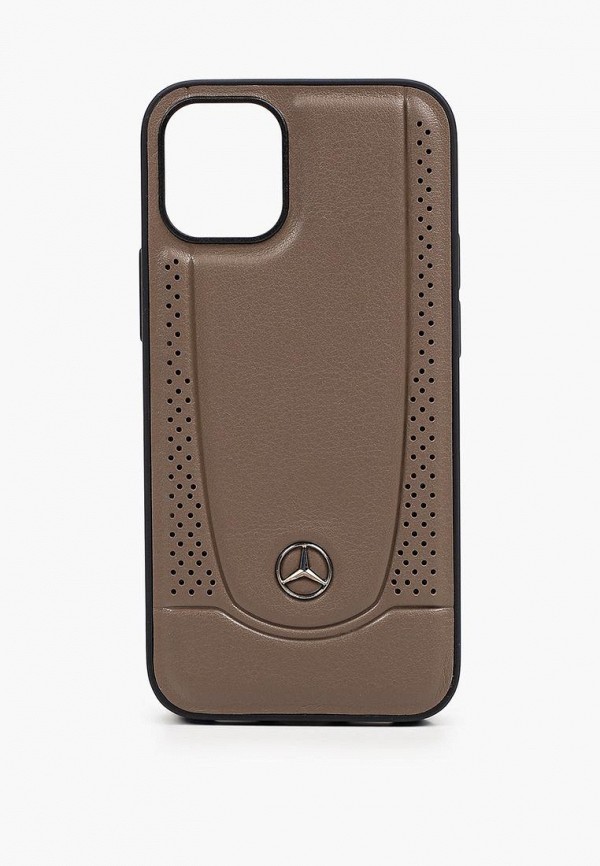 Чехол для iPhone Mercedes-Benz 12 mini (5.4), Genuine leather Urban Smooth/perforated Brown