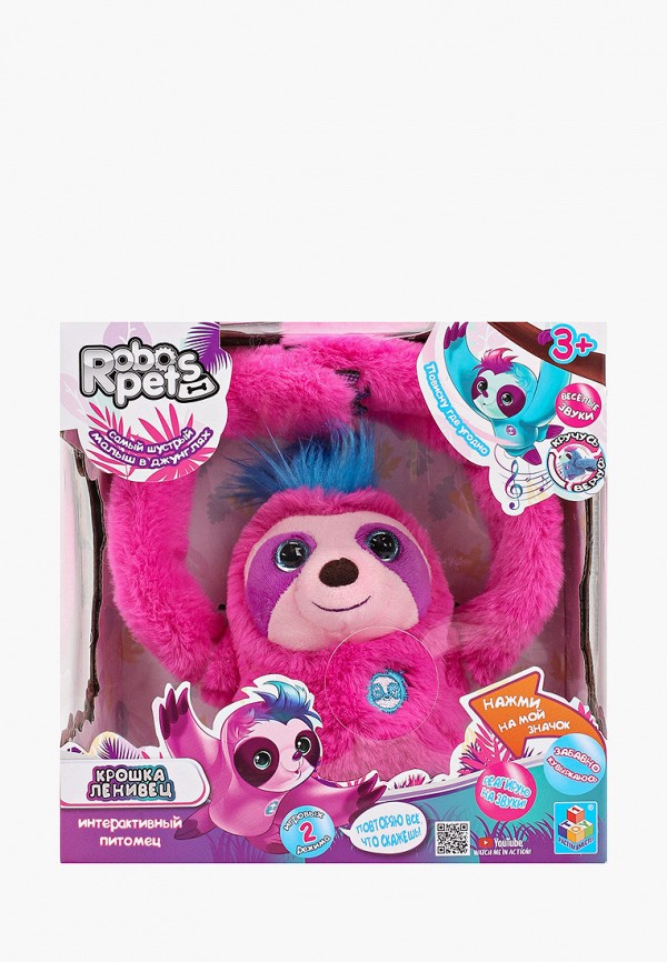 

Игрушка интерактивная Robopets, Розовый, Ленивец