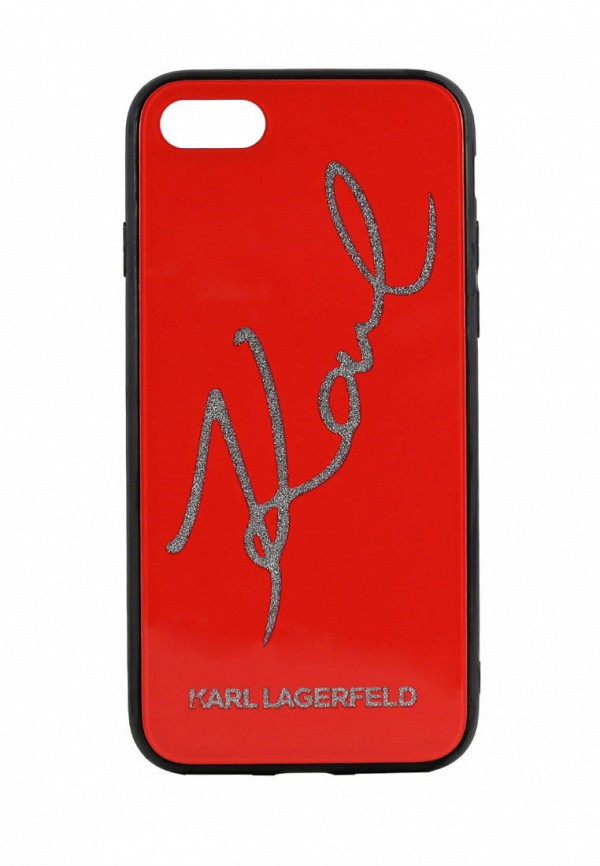 

Чехол для iPhone Karl Lagerfeld, Красный, 8 / SE 2020, Double Layer Karl signature Glitter Red
