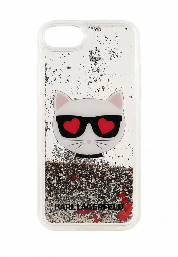 

Чехол для iPhone Karl Lagerfeld, Золотой, 8 / SE 2020, Liquid glitter Choupette head Gold