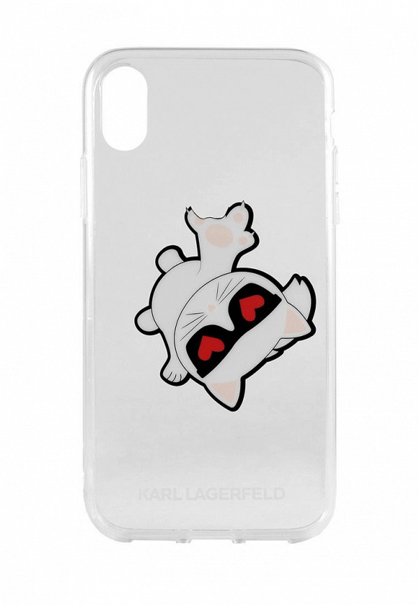 

Чехол для iPhone Karl Lagerfeld, Прозрачный, XR, Choupette Fun Apple Transparent
