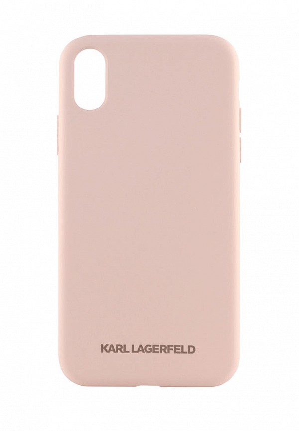 

Чехол для iPhone Karl Lagerfeld, Розовый, XR, Liquid silicone Gold logo Light pink