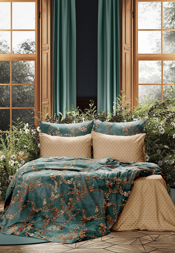 Постельное белье Евро Mia Cara зеленый, размер 00, фото 2