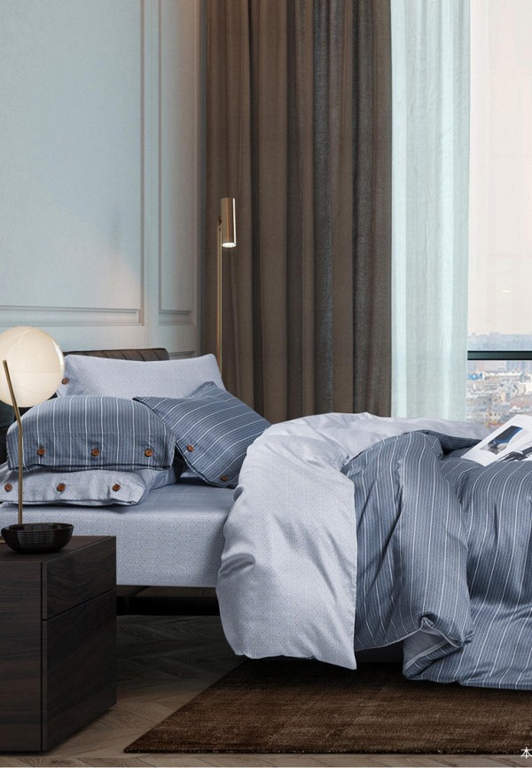 

Постельное белье 1,5-спальное Bellehome, Серый, Теодор
