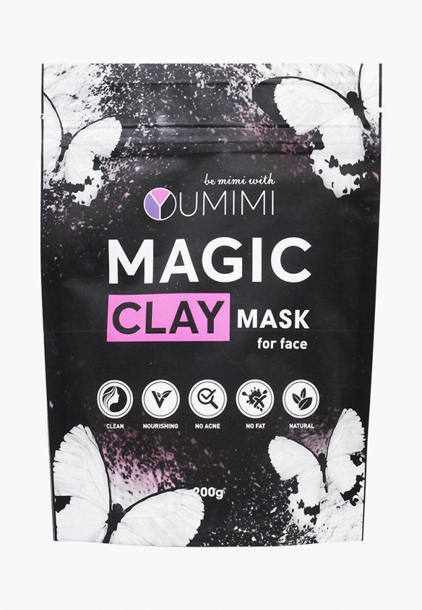 

Маска для лица Yumimi, Белый, MAGIC глиняная от акне, черных точек, расширенных пор, 200 г