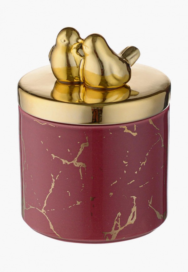 

Контейнер для хранения продуктов Decogallery, Бордовый, с крышкой "Мрамор" M, 15х11 см