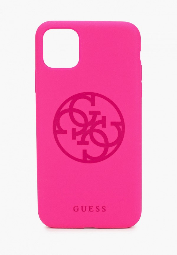 

Чехол для iPhone Guess, Розовый, 11 Pro Max, Silicone collection 4G logo Fuschia